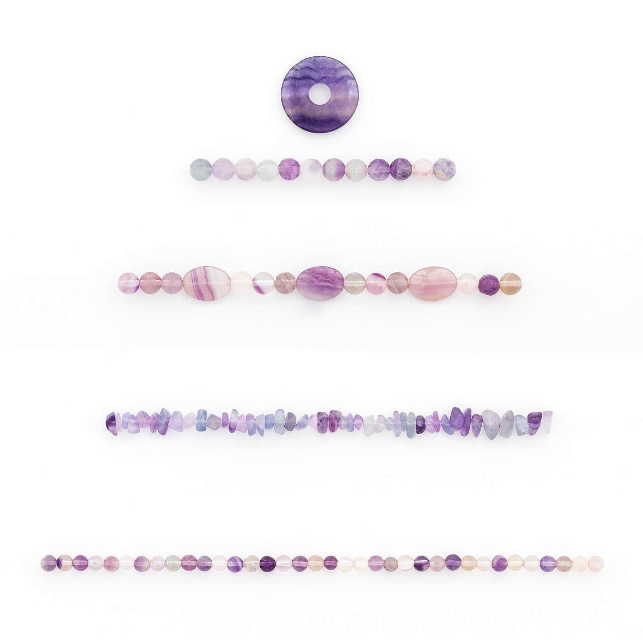 Fluorite Natural Gemstone Beads and Pendant Value Pack Collection